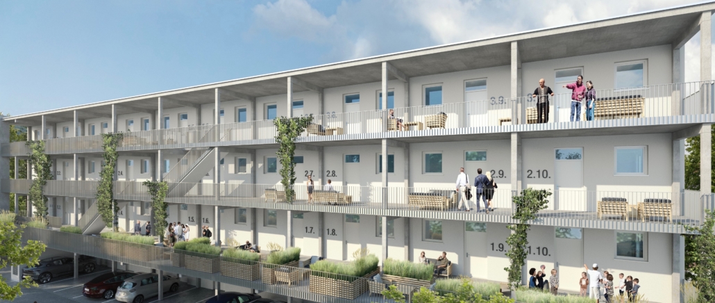 Vision der begrünten und möblierten Laubengänge im Süden
